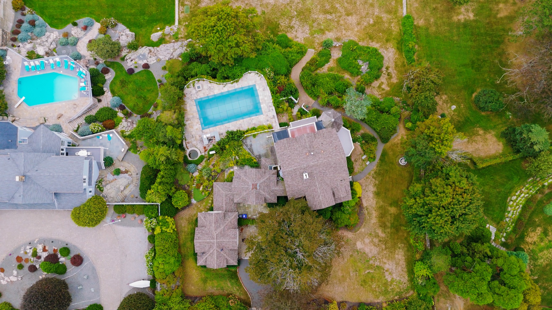 349 Ocean Ave — Aerial Pool and Grounds